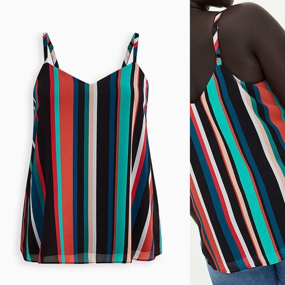 SOPHIE - MULTI STRIPE CHIFFON SWING CAMI - Picture 6 of 6